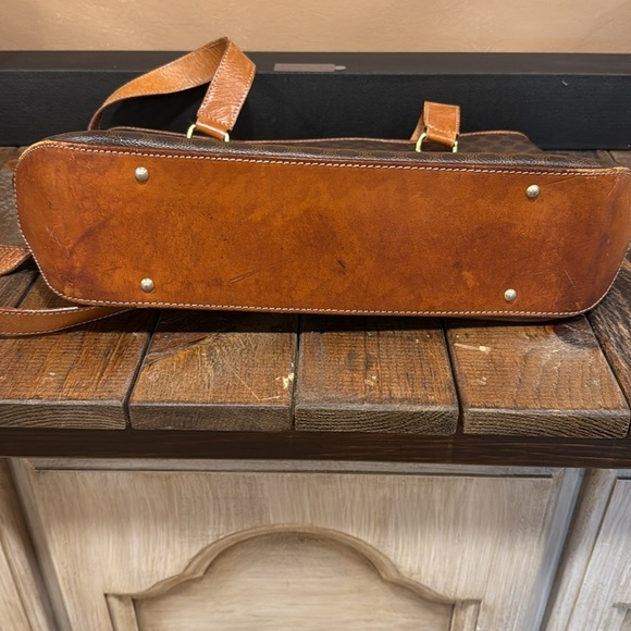 Auth Vintage Celine Macadam Shoulder Bag – Brown Monogram w Tan Leather Trim - Picture 7 of 8